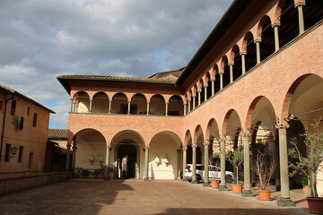 Exterior view of The Sanctuary of Saint Catherine of Siena, Italy.