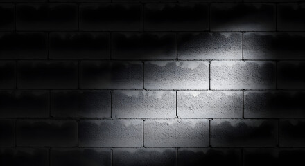 Fototapeta premium Illuminated Concrete Block Wall Backdrop with a Spot Light Effect