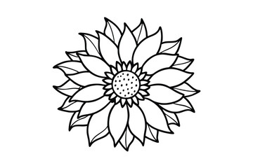 Sunflower Victorian vector illustration  