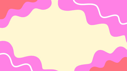 Aesthetic background with pastel pink and beige wave elements