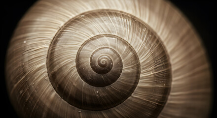 Obraz premium Perfect Spiral of Natural Fibonacci Sequence Found in Sea Shell