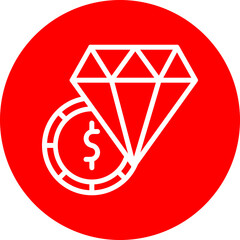 Diamond Vector Line White Circle Red