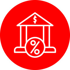 Percentage Vector Line White Circle Red
