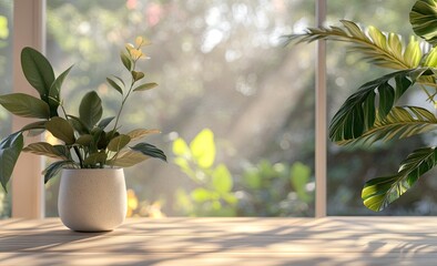 Sunlight through window, plants