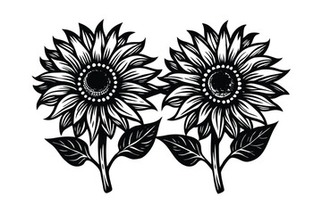 Sunflower Victorian vector illustration  