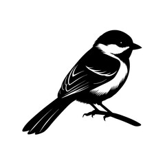 Chickadee Silhouette illustration