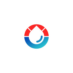 Modern Balance Drop: Abstract Temperature Fluid Vector Logo