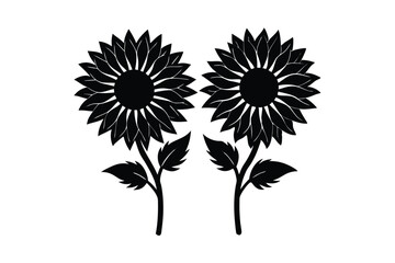 Sunflower Victorian vector illustration  
