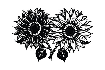 Sunflower Victorian vector illustration  