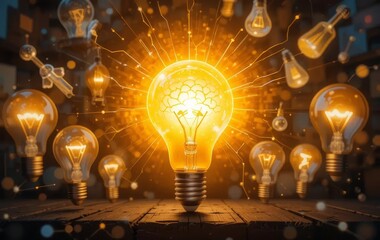 A person's hand holding a light bulb with a brain inside