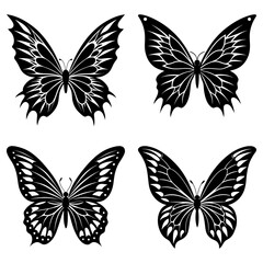 Obraz premium Butterfly Wings Silhouette vector illustration