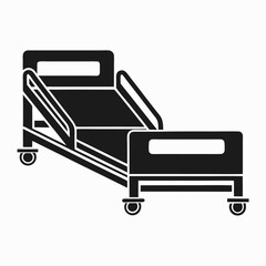 Minimalist Healthcare Bed Silhouette Vector for Medical Use