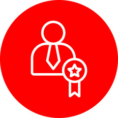 Professional Vector Line White Circle Red