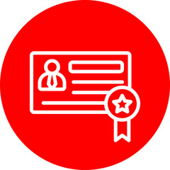 Certificate Vector Line White Circle Red