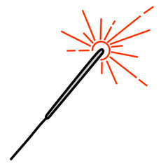 vector firework with red fire