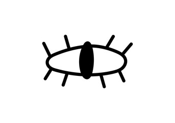Minimal doodle illustration of a stylized eye. Creative symbol of awareness, mindfulness and inner vision. Vector illustration on an isolated background.
