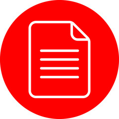 Document Vector Line White Circle Red