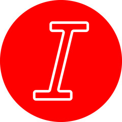 Italic Vector Line White Circle Red