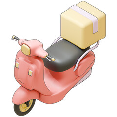 Pink Delivery Scooter with Package