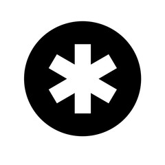 Fototapeta premium Medical star of life icon silhouette in black