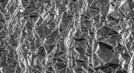 Crumpled Aluminum Foil Texture Creates an Interesting Abstract Surface