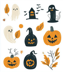 halloween icons set