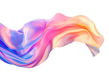 Flying gradient light to dark blue silk textile fabric flag isolated on blue background. Smooth elegant Colorful gradient Satin for grand opening ceremony PNG