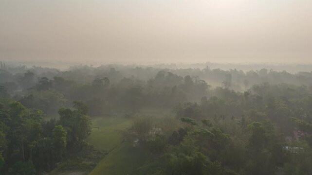 Aerial nature drone view