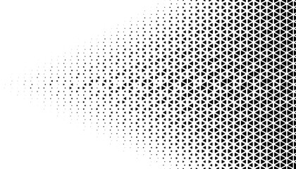 Black and white editable abstract geometric pattern with halftone sharp arrows effect for modern transition background and jersey design. Vector Format Illustration. Fully editable vector element. 