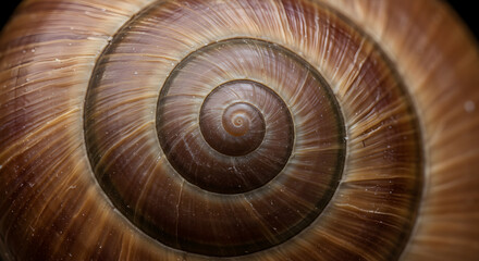 Snail Shell Close Up With Concentric Circles And Intriguing Texture