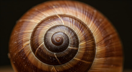 Intricate Swirl: A Captivating Snail Shell Macro with Organic Pattern