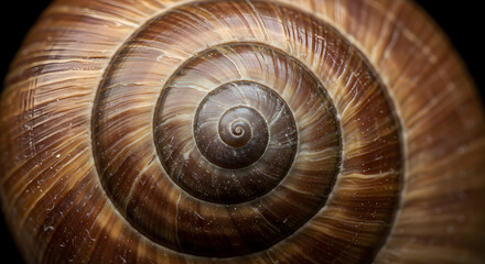 Intricate Spiral Design: A Captivating Macro View of a Snail Shell