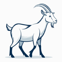 Create a bold, vector illustration of a goat with 