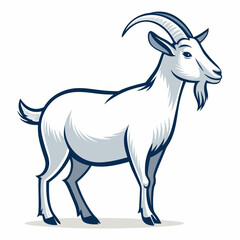 Create a bold vector illustration of a goat, styled for Eid Mubarak celebrations, featuring thick outlines and vibrant colors.