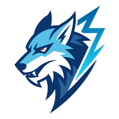 Obraz premium Thunder Wolf mascot logo vector