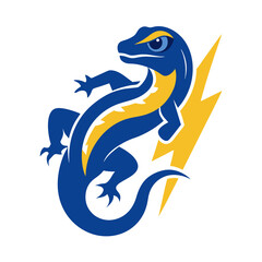 Thunder Gecko mascot logo vector