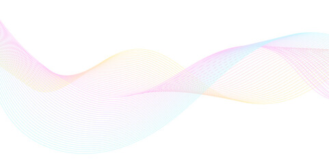 Abstract Flowing Wave Lines on Transparent Background – Elegant and Minimal Vector Illustration Representing Digital Movement, Technology Innovation, and Modern Data Visualization Concepts
