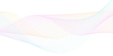 Abstract Flowing Wave Lines on Transparent Background – Elegant and Minimal Vector Illustration Representing Digital Movement, Technology Innovation, and Modern Data Visualization Concepts
