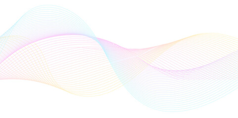 Abstract Flowing Wave Lines on Transparent Background – Elegant and Minimal Vector Illustration Representing Digital Movement, Technology Innovation, and Modern Data Visualization Concepts
