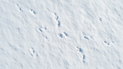 Aerial snow footprints winter landscape frozen ground cold weather snowy surface animal tracks outdoor scene