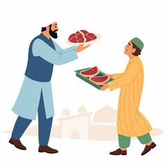 Create a bold vector illustration of halal-certified meat, showcasing its texture and quality, with a strong, impactful stroke style.