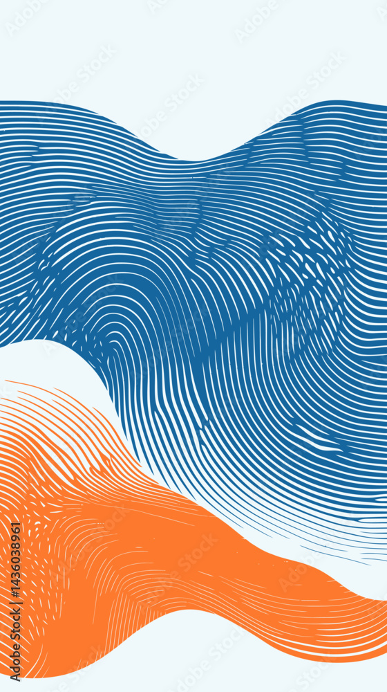Poster abstract wave line vector background with geometric patterns and minimalist style design