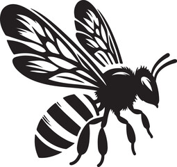 Bee cut black and withe silhouette vector