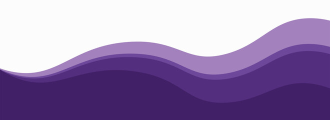 Purple business wave banner on white background, flat purple gradation. wavy background.