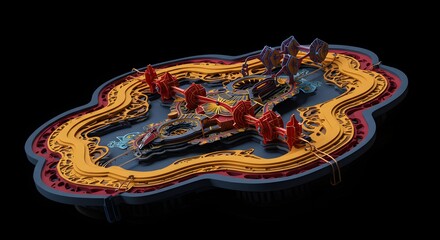 Intricate Layered Model with Ornate Design