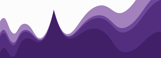 Purple business wave banner on white background, flat purple gradation. wavy background.