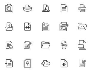 20 Document and File Management Icons set

