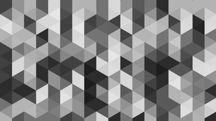Abstract gray seamless geometric pattern polygon mosaic vector background illustration. Seamless black and white geometric pattern low-poly backdrop background. Black white triangle geometric pattern
