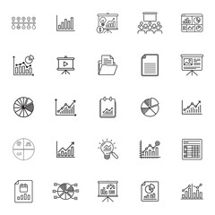25 Business Presentation and Report Icons set
