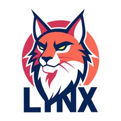 Obraz premium Retro Lynx mascot logo vector
